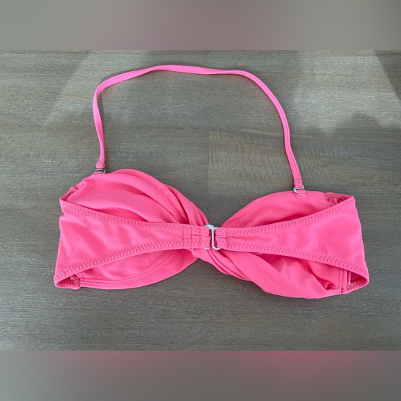 Swim Top- Bandeau Twist In Pink Sz S - Picture 3 of 3